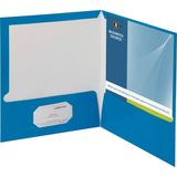 Business Source BSN44423 Laminated Cover 2-pocket Portfolio 25 / Box Blue