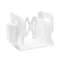 GH Adjustable Book Stand ABS Retractable Bookends for Shelves Book Support Rack Bookshelf with Pen Holder Office Desk Organizer