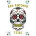 San Antonio Texas Day of the Dead Sugar Skull and Flower Pattern Press (12x18 Wall Art Poster Room Decor)