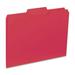 Business Source 1/3-cut Colored Interior File Folders Letter - 8 1/2 x 11 Sheet Size - 1/3 Tab Cut - Top Tab Location - Assorted Position Tab Position - 11 pt. Folder Thickness - Red - Recycled - 10