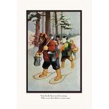 Buyenlarge Teddy Roosevelt's Bears: The Snow-Shoe Club by R.K. Culver Painting Print in Green/White | 42 H x 28 W x 1.5 D in | Wayfair