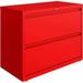 Hirsh 36 Inch Wide 2 Drawer Metal Lateral File Cabinet for Home and Office Holds Letter Legal and A4 Hanging Folders Red