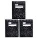 Composition Book Wide Ruled 100 Sheets 9 3/4 x 7 1/2 Black Marble Pack of 3