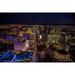 Las Vegas Nevada Night aerial view; the Beligio fountain is running in the center of the image. Poster Print by Carol Highsmith (18 x 24)