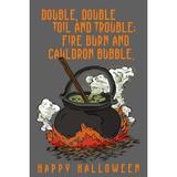 Double Double Toil and Trouble Happy Halloween (16x24 Giclee Gallery Art Print Vivid Textured Wall Decor)