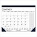 Recycled Two-Color Monthly Desk Pad Calendar with Notes Section 18.5 x 13 Blue Binding/Corners 12-Month (Jan-Dec): 2023 | Bundle of 2 Each