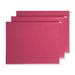 Smead Protab 10% Recycled Hanging File Folder 3-Tab Letter Size Red 20/Box (64197)