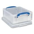 Really Useful Box Snap-Lid Storage Bin 2.14 gal 11 x 14 x 5 Clear/Blue 5/Pack