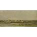 Landscape By Charles Franï¿½Ois Daubigny 1840-78 French Painting Oil On Panel. Flat Coastal Plain With A Windmill And Distant Village. (Bsloc_2016_1_158) Poster Print (24 x 18)