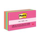 Post-it Notes Original Pads in Poptimistic Collection Colors Note Ruled 3 x 5 100 Sheets/Pad 5 Pads/Pack