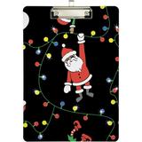 ZHANZZK Christmas Christmas Santa Elf Snowman Light Clipboard Hardboard Wood Nursing Clip Board and Pull for Standard A4 Letter 13x9 inches