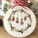 Christmas European-style Embroidery Starter Kit with Pattern DIY Embroidery Ribbon Set Beginners With Embroidery Shed Sewing Kit Cross-stitch Hand-stitched Crafts