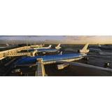 High angle view of airplanes at an airport Amsterdam Schiphol Airport Amsterdam Netherlands Poster Print by - 36 x 12