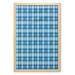 Checkered Wall Art with Frame Intersecting Stripes and Squares Picnic Themed Tile Pattern in Blue Colors Printed Fabric Poster for Bathroom Living Room 23 x 35 Blue Pale Blue by Ambesonne