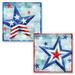 Gango Home Decor Modern Distressed Patriotic America Decor |Red White & Blue Freedom Star by Paul Brent (Printed on Paper); Two 12x12in Unframed Paper Posters