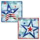 Gango Home Decor Modern Distressed Patriotic America Decor |Red White & Blue Freedom Star by Paul Brent (Printed on Paper); Two 12x12in Unframed Paper Posters