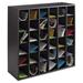 Safco Products 7766BL Wood Mail Sorter with Adjustable Dividers- Stackable- 36 Compartments- Black