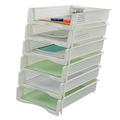 Doryh Plastic 6-Tier Stackable Desk File Organizer 12.99 x 10.03 x 2.87 (White)