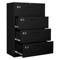 STANI 4 Drawer File Cabinet with Lock Metal Lateral File Storage Cabinet Office Home Steel Lateral File Cabinet for A4 Legal/Letter Size Wide File Cabinet Locked Assembly Required