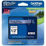 Genuine Brother 1/2 (12mm) Black on Clear TZe P-touch Tape for Brother PT-1830 PT1830 Label Maker