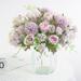 2 Bushes | 14 Pcs Blush/Mauve Peony Artificial Silk Flower Bouquets Vintage For Wedding Home Floral Arrangement