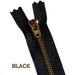 9 Brass Pant Zipper BLACK - YKK #4.5 Pants with Locking Slide - Closed End (100 Zippers / Pack)