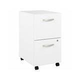 Hybrid 2 Drawer Mobile File Cabinet in White - Engineered Wood