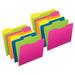 Twisted Glow File Folders Letter Size Assorted Colors 1/3 Cut 12 Per Pack 2 Packs