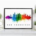 Pera Print San Francisco Skyline California Poster San Francisco Cityscape Painting Unframed Poster San Francisco California Poster Home Office Wall Decor - 18x24 Inches