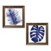 Gango Home Decor Contemporary Welcome to Paradise XIII & XIV Indigo by Janelle Penner (Ready to Hang); Two 12x12in Gold Trim Framed Prints