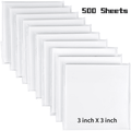 500 Sheets Transparent Sticky Notes 3 x 3 inch Self-Stick Pads Waterproof Recyclable Self-Adhesive Notes Clear Rewritable Memo for Office Students (10 Pads)