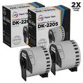 LD Compatible Paper Tape Replacement for DK-2205 2.4 in x 100 ft (White 2-Pack)