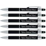 Customized Pens with Stylus - The Prestige Metal Pen - Custom Printed Name Pens with Black Ink Personalized & Imprinted with Logo or Message -Great Gift Ideas- FREE PERSONALIZATION - 6 pack