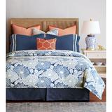 Eastern Accents Indira Indigo Euro Sham 100% Cotton in Blue/Pink | 27 H x 27 W x 8 D in | Wayfair KI-IND-01