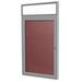 Ghent 36 x30 1-Door Silver Aluminum Headliner Fabric Letterboard Red