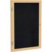 Ghent s Wood 36 x 30 1 Door Enclosed Rubber Bulletin Board in Black