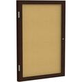 Ghent s Wood 36 x 30 1 Door Enclosed Bulletin Board in Natural