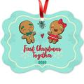 Soul DÃ©cor 2020 Ornament First Christmas Together 2020 Ornament Large 3.75 Rectangle Metal Ornament Velvet Pouch Included