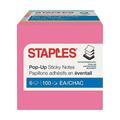 Staples Stickies Pop-up Std Notes 3 x 3 Asst Colors 100 Sh./Pad 6 Pads/PK 565448