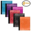 emraw paisley composition book college ruled paper office dairy note books 100 sheet journals meeting notebook hard covers pack of 6 writing book for school