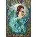 Mermaid St. George Island Florida (24x36 Giclee Gallery Art Print Vivid Textured Wall Decor)