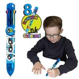 Rainbow Writer - Penguin Multicolor Pen from Deluxebase. 8 in 1 Retractable Ballpoint Pen. Colored Pens for Kids Back to School Supplies and Office Supplies. Penguin Pen Party Favors for Kids