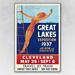 HomeRoots 24 x 36 in. Great Lakes 1937 Vintage Travel Poster Multi Color Wall Art