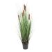 Vickerman 36 Artificial Potted Green Straight Gras and Cattails.