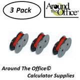 CASIO Model DR-220 Compatible CAlculator RS-6BR Twin Spool Black & Red Ribbon by Around The Office