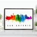 Pera Print San Antonio Skyline Texas Poster San Antonio Cityscape Painting Unframed Poster San Antonio Texas Poster Texas Home Office Wall Decor - 11x14 Inches