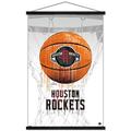 NBA Houston Rockets - Drip Basketball 21 Wall Poster with Wooden Magnetic Frame 22.375 x 34