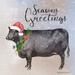 Vintage Christmas Be Merry Cow Poster Print by Bluebird Barn Bluebird Barn (24 x 24)