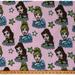 Fleece Disney Princesses Belle and Cinderella Stars Pink Polka Dots Girls Kids Children s Fleece Fabric Print by the Yard (73925-A620710) A344.14