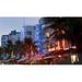 Hotels lit up at dusk in a city Miami Miami-Dade County Florida USA Poster Print by - 36 x 12